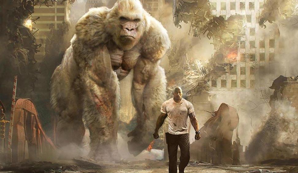 Dwayne Johnson Battles A Flying Wolf In The New Crazy Trailer For 'Rampage'